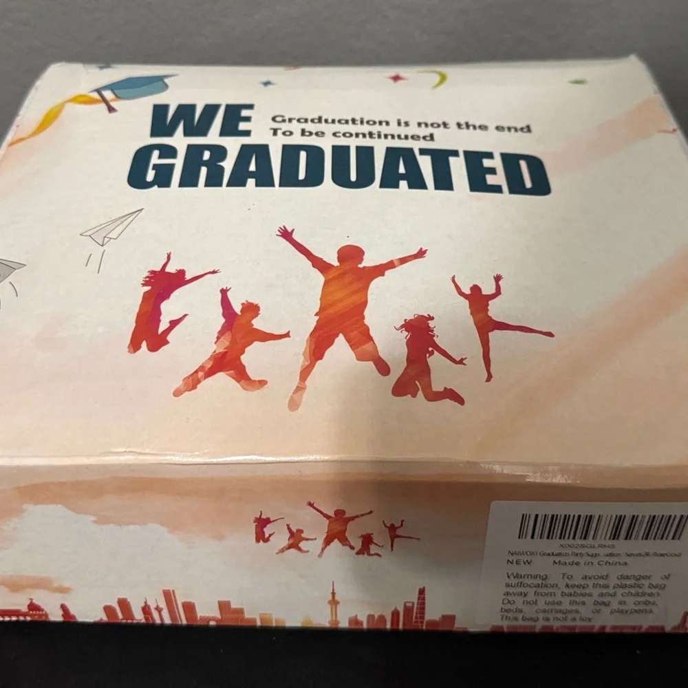 Pink & White Graduation Tableware - Picture 5 of 9